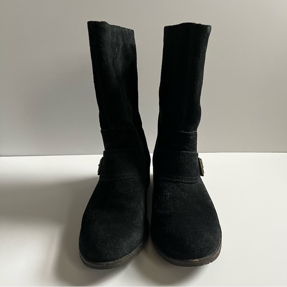 Indigo by Clarks Annie Laurie Black Suede Boots (Style #32856) - Picture 2 of 10